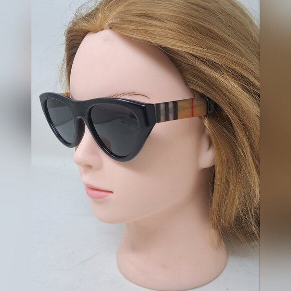 Burberry Women's Sunglasses Frames Only Black Nova Check Cat Eye B4285 52-20-140 - Picture 1 of 16